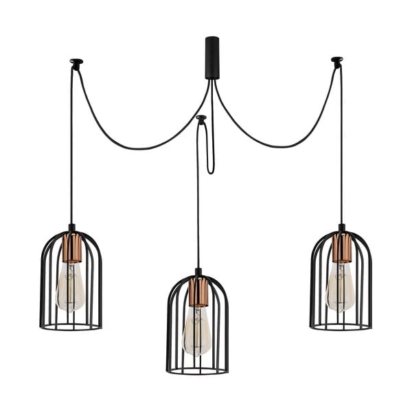 Černé závěsné svítidlo pro 3 žárovky Opviq lights Pamukkale-image-1