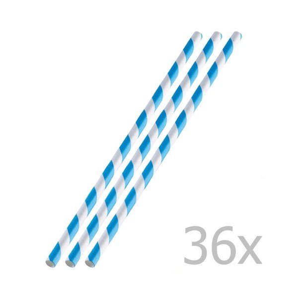 Sada 36 modrých papírových brček Westmark
