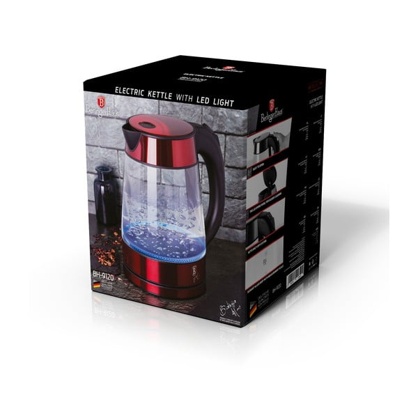 Červená rychlovarná konvice 1.7 l Burgundy Metallic Line - BerlingerHaus-image-4