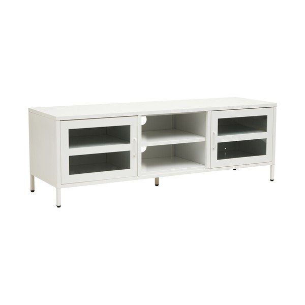 Bílý ocelový TV stolek 150x50x45 cm Acier – Premier Housewares