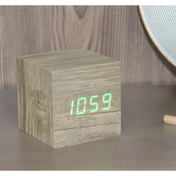 Digitální budík Wooden Cube Click – Gingko-image-1