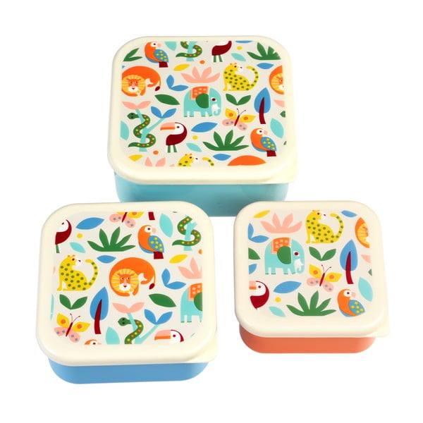Dětské svačinové boxy v sadě 3 ks Wild Wonders – Rex London