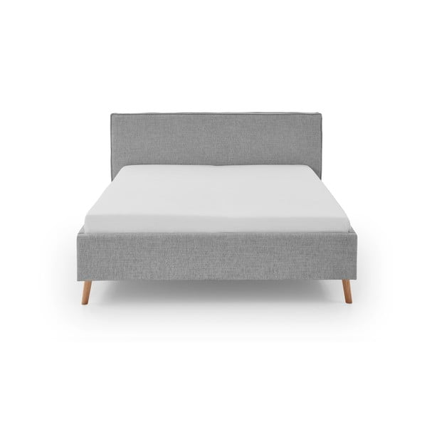 Světle šedá čalouněná dvoulůžková postel s úložným prostorem s roštem 180x200 cm Riva – Meise Möbel-image-4