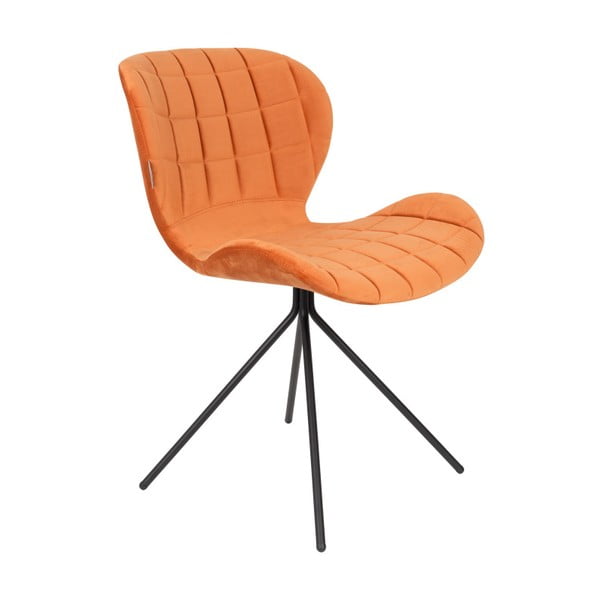 Sada 2 oranžových židlí Zuiver OMG Velvet