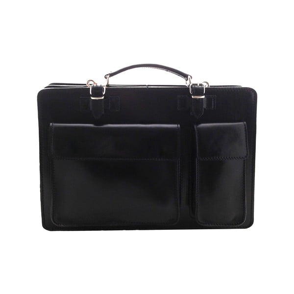 Kožená kabelka/kufřík Cortese, černá