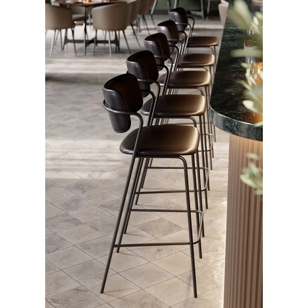 Černá barová židle z imitace kůže DAN-FORM Denmark Zed, výška 107 cm-image-1