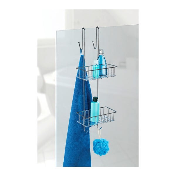 Závěsná koupelnová dvoupatrová polička Wenko Caddy Alto-image-3