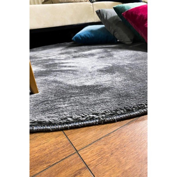 Antracitový pratelný kulatý koberec ø 80 cm Pelush Anthracite – Mila Home-image-1