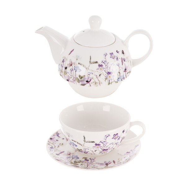 Bílá/fialová porcelánová čajová souprava Louka – Orion-image-2