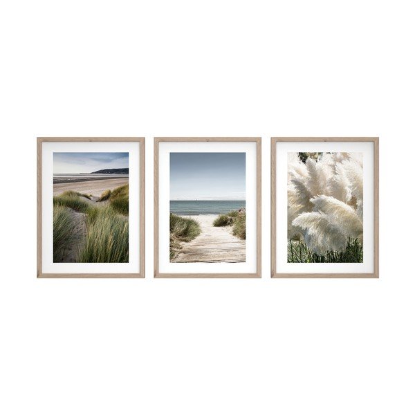 Tištěné obrazy v sadě 3 ks s rámem 30x40 cm Tranquil – Styler