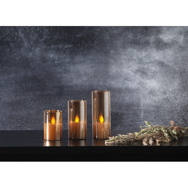 Oranžová LED vosková svíčka ve skle Star Trading M-Twinkle, výška 7,5 cm-image-2