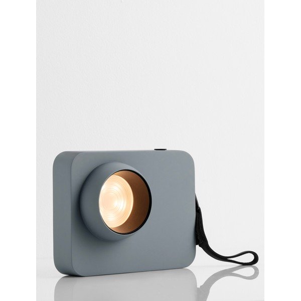Šedomodrá kovová LED stmívatelná stolní lampa (výška 11 cm) Kedros – Nova Luce-image-1