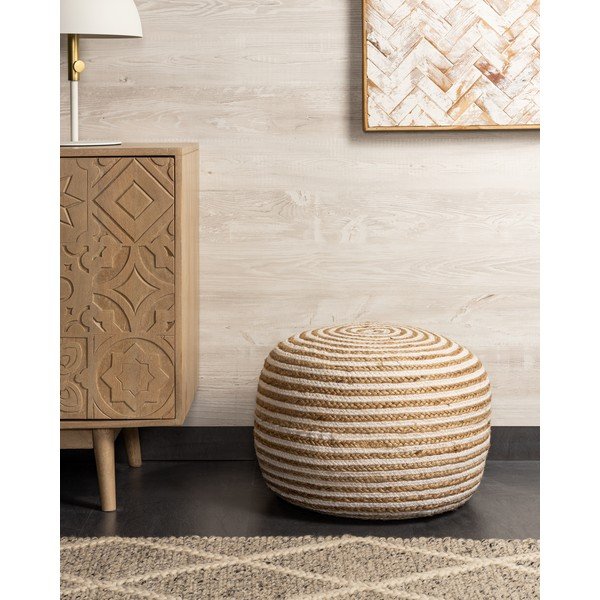 Béžovo-bílý puf Kave Home Samy-image-2