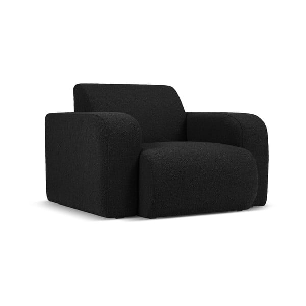 Černé křeslo z textilie bouclé Molino – Micadoni Home