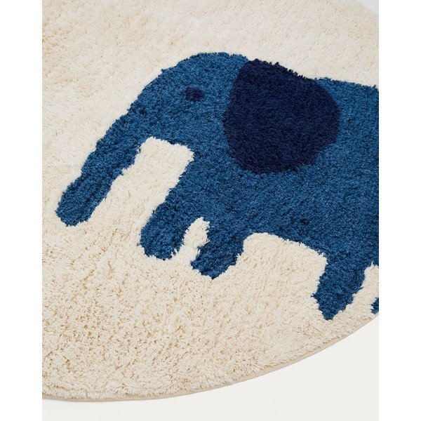 Slonovinový pratelný/ručně tkaný bavlněný dětský koberec ø100 cm Tandani – Kave Home-image-2