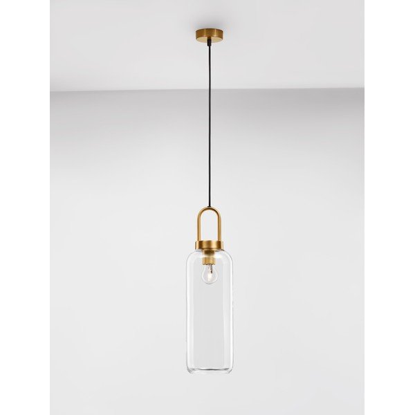 Skleněné závěsné svítidlo v mosazné barvě se skleněným stínidlem ø 15,5 cm Irvine – Nova Luce-image-4
