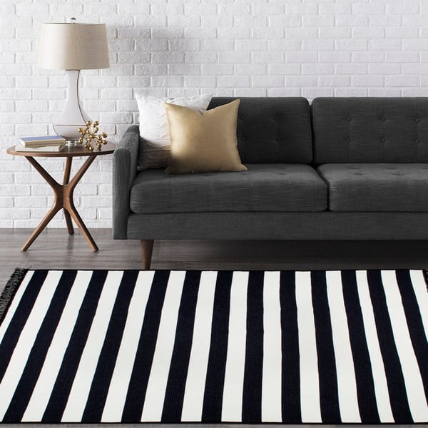 Černo-bílý oboustranný koberec Sentinus, 120 x 180 cm-image-1