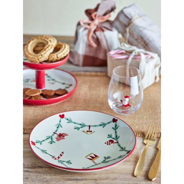 Krémový talíř s vánočním motivem z kameniny ø 25,5 cm Yule – Bloomingville-image-1