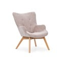 Světle růžové manšestrové křeslo Niko – Ropez