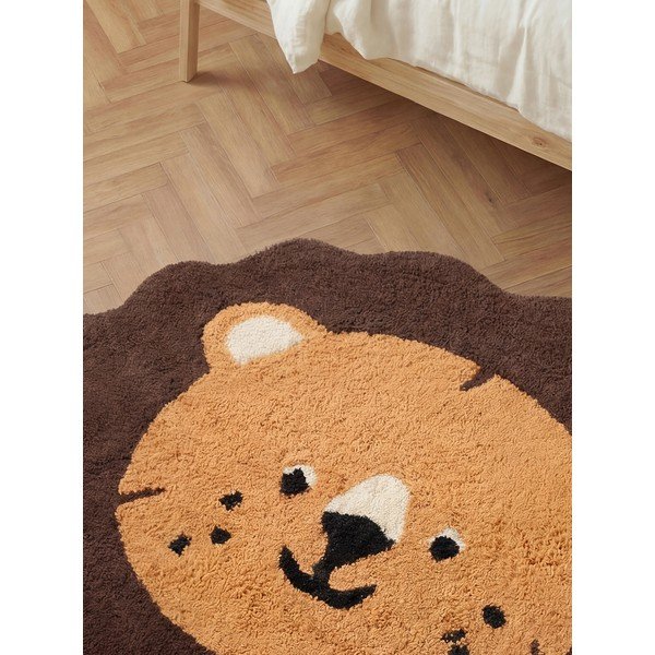Oranžový/hnědý pratelný/ručně tkaný bavlněný dětský koberec 112x120 cm Snuggle Lea – Hanse Home-image-2