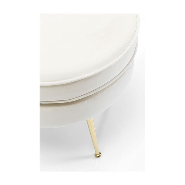 Bílá sametová podnožka Water Lily – Kare Design-image-2