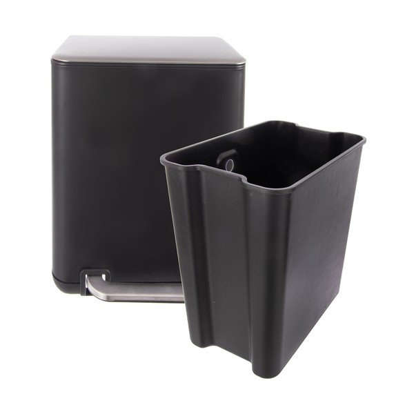 Černý nášlapný odpadkový koš z nerezové oceli 20 l Black – Orion-image-4