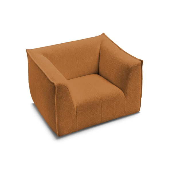 Křeslo z textilie bouclé v hořčicové barvě Giorgia – Bobochic Paris-image-4