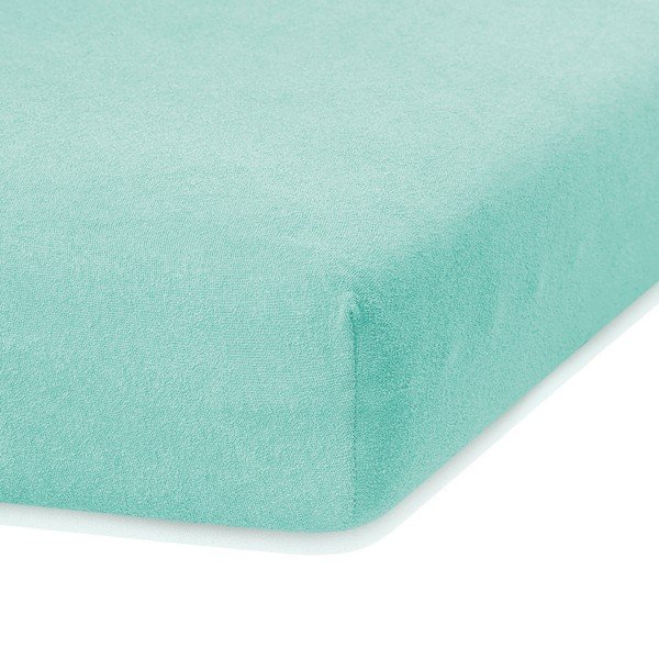 Zelené elastické prostěradlo na dvoulůžko AmeliaHome Ruby Siesta, 200/220 x 200 cm-image-1