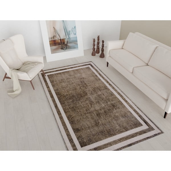 Hnědý pratelný koberec 150x80 cm - Vitaus-image-1