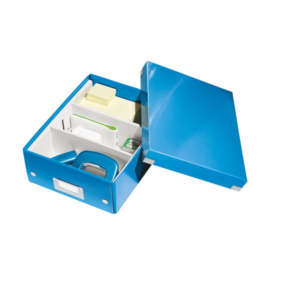 Modrý kartonový úložný box s víkem Click&Store - Leitz-image-4