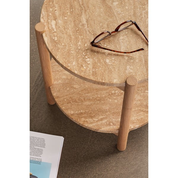 Kulatý odkládací stolek s deskou z kamene ø 43 cm Trava – Hübsch-image-4