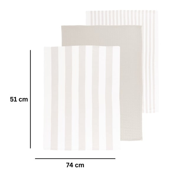 Bavlněné utěrky v sadě 3 ks 51x74 cm Marra – Tiseco Home Studio