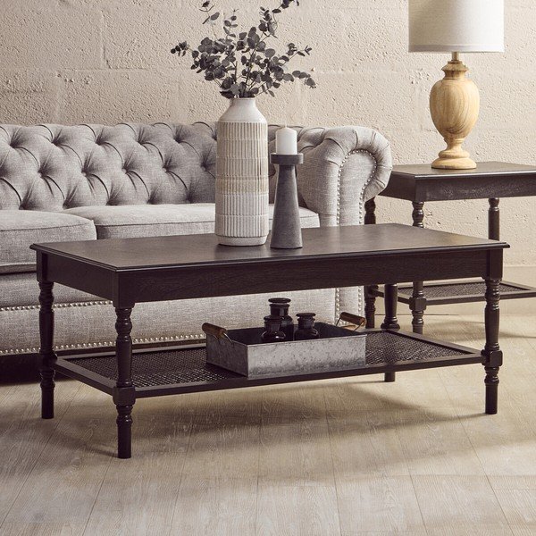 Černý konferenční stolek 60x120 cm Heritage – Premier Housewares-image-2