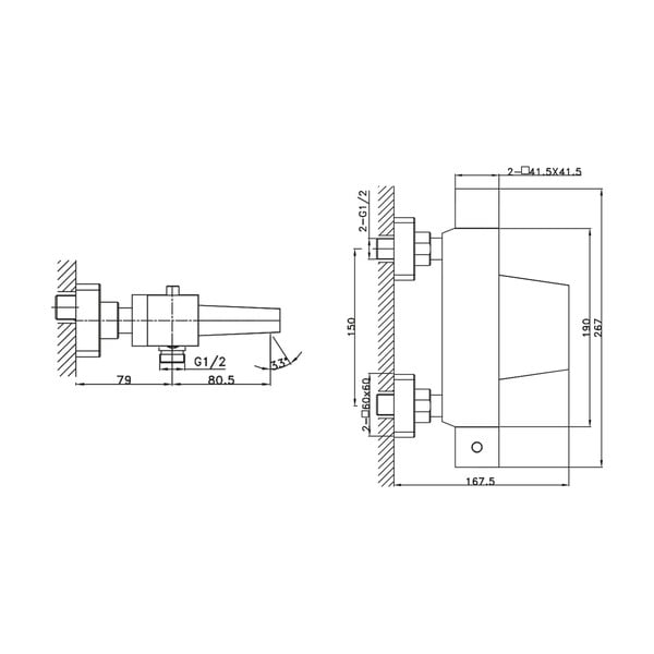 Nástěnná vanová baterie v leskle stříbrné barvě (1 výstup) Latus – Sapho-image-1