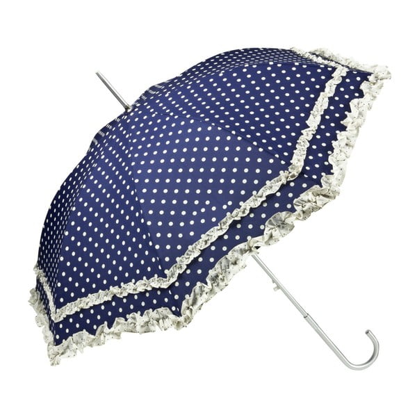 Modro-bílý holový deštník Von Lilienfeld Plain Mary Polkadots