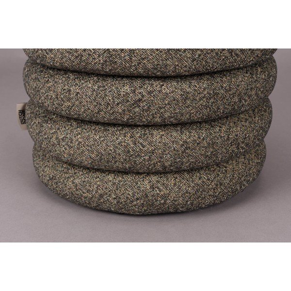 Hnědý taburet z textilie bouclé Fern – Dutchbone-image-3