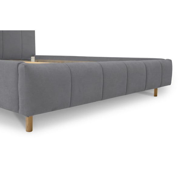 Šedá čalouněná dvoulůžková postel s roštem 180x200 cm Zee – Scandic-image-4