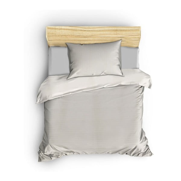 Krémové povlečení na jednolůžko z bavlněného saténu 140x200 cm Lilyum – Mijolnir-image-2