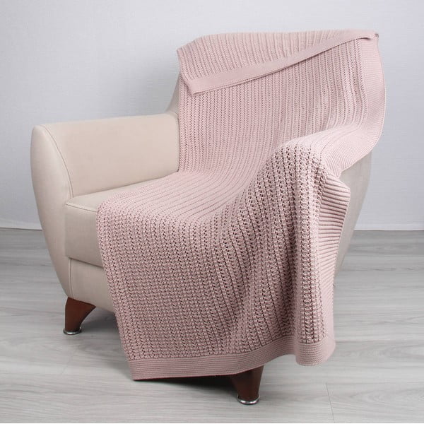 Růžová bavlněná deka Homemania Carla, 170 x 130 cm