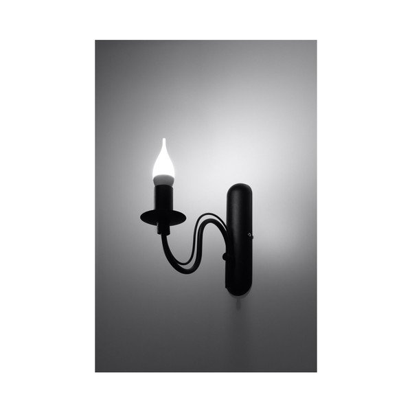 Černé kovové nástěnné svítidlo Fiorano – Sollux-image-1
