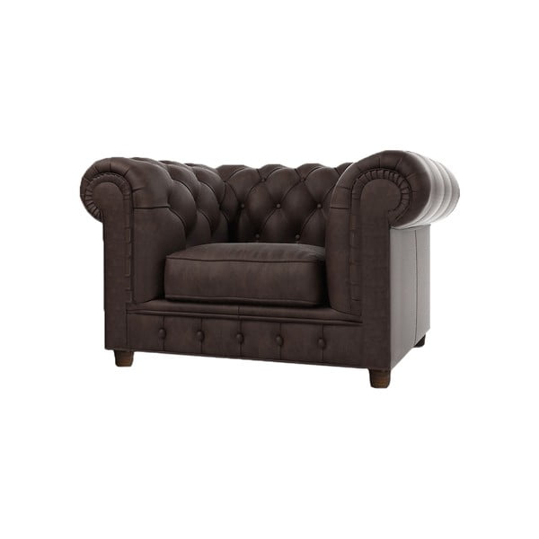 Tmavě hnědé sametové křeslo Cambridge – Ropez