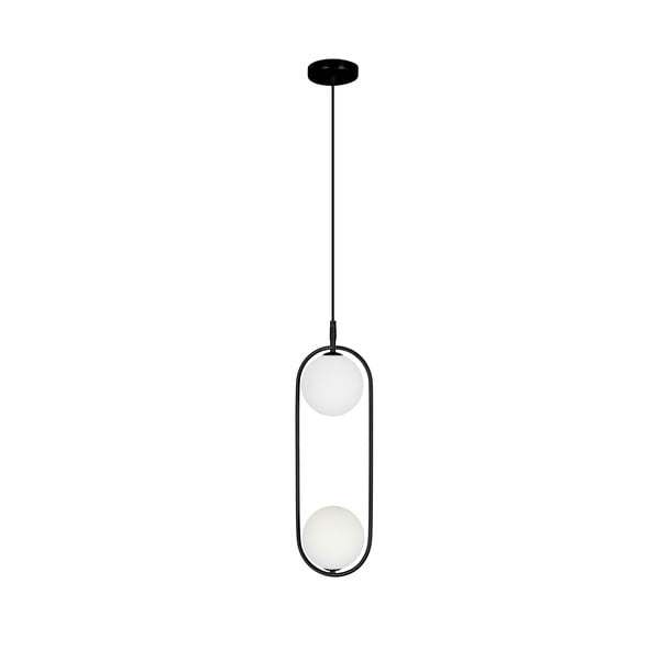 Černé závěsné svítidlo se skleněným stínidlem 18.5x15 cm Cordel – Candellux Lighting-image-1