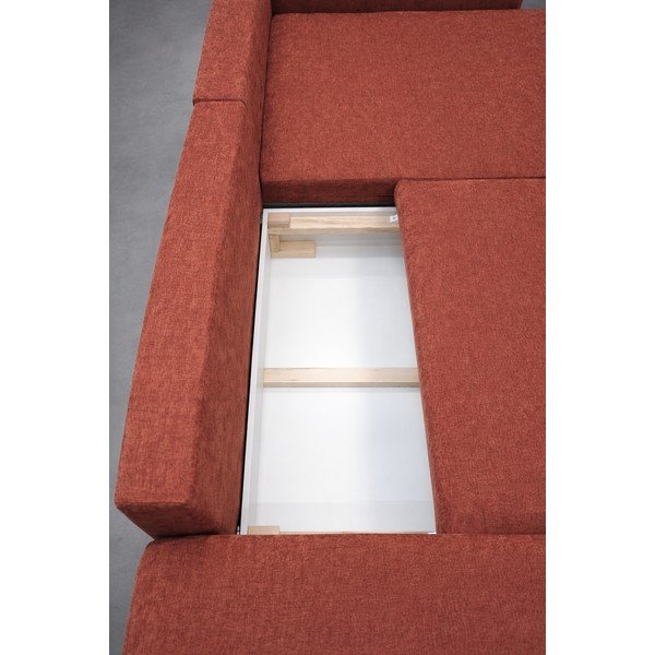 Rozkládací/s úložným prostorem rohová pohovka cihlová Luma - II. jakost – Ropez-image-4