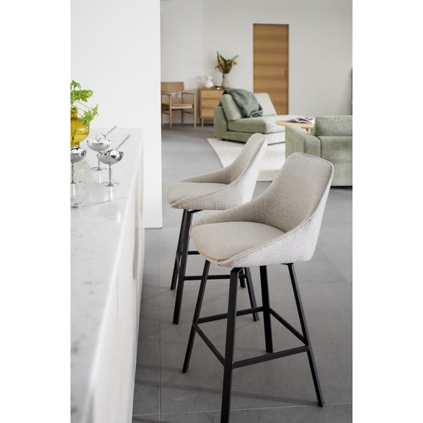 Béžové barové židle v sadě 2 ks (výška sedáku 65 cm) Alison – Rowico-image-1