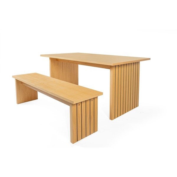 Jídelní stůl s deskou v dubovém dekoru 90x160 cm Stripe – Woodman-image-3