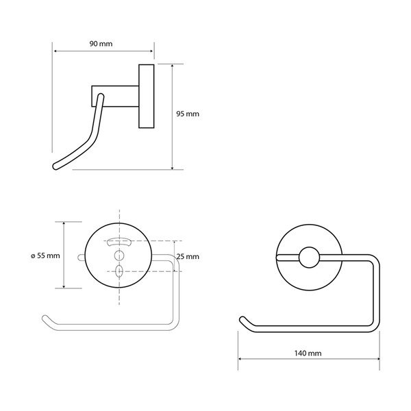 Černý mosazný držák na toaletní papír Sapho X-Round-image-1