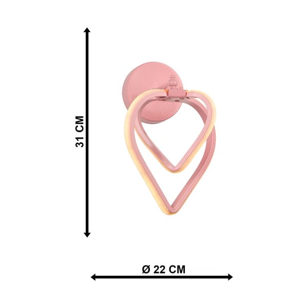 Růžové kovové LED nástěnné svítidlo Sevinc – Squid Lighting-image-4