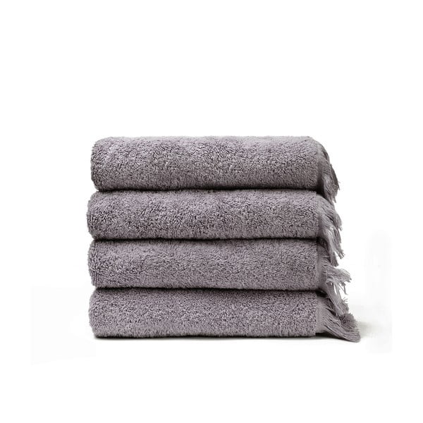 Sada 4 šedých bavlněných ručníků Casa Di Bassi Bath, 50 x 90 cm
