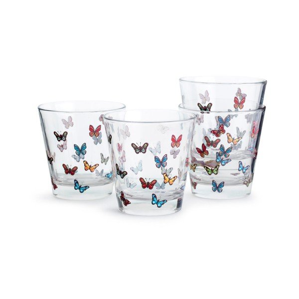 Sada 4 skleniček Sagaform Butterflies, 200 ml