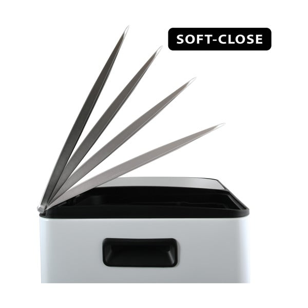 Matně bílý ocelový odpadkový koš 2x20 l na tříděný odpad/nášlapný   Aliya – Spirella-image-4